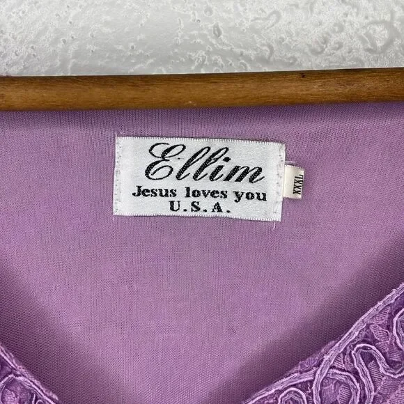 Vintage Lavender Ellim USA Women's Jacket Embroidered Beaded Long Sleeve Lace - Picture 8 of 11